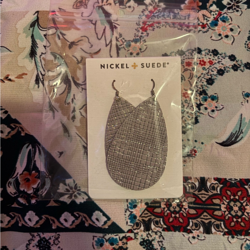 Nickel & Suede Silver Earrings